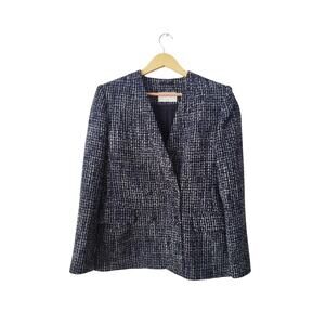 Babaton Kilburn Double Breasted Metallic Tweed Blazer Blue Size 6